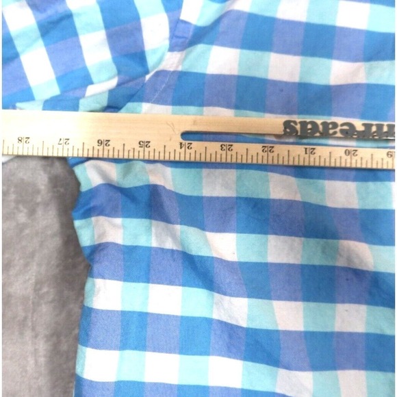 IZOD Saltwater Blue Checkered Hiking Camping Shirt XXL 2XL - Picture 7 of 7